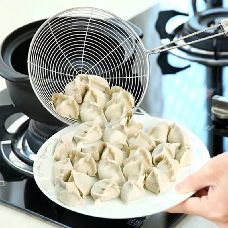 1pc Stainless steel line strainer Lo mein dumpling scoop chafing dish line strainer
