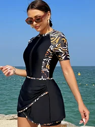 European and American Sexy Two-Piece Printed Women's Swimsuit Set