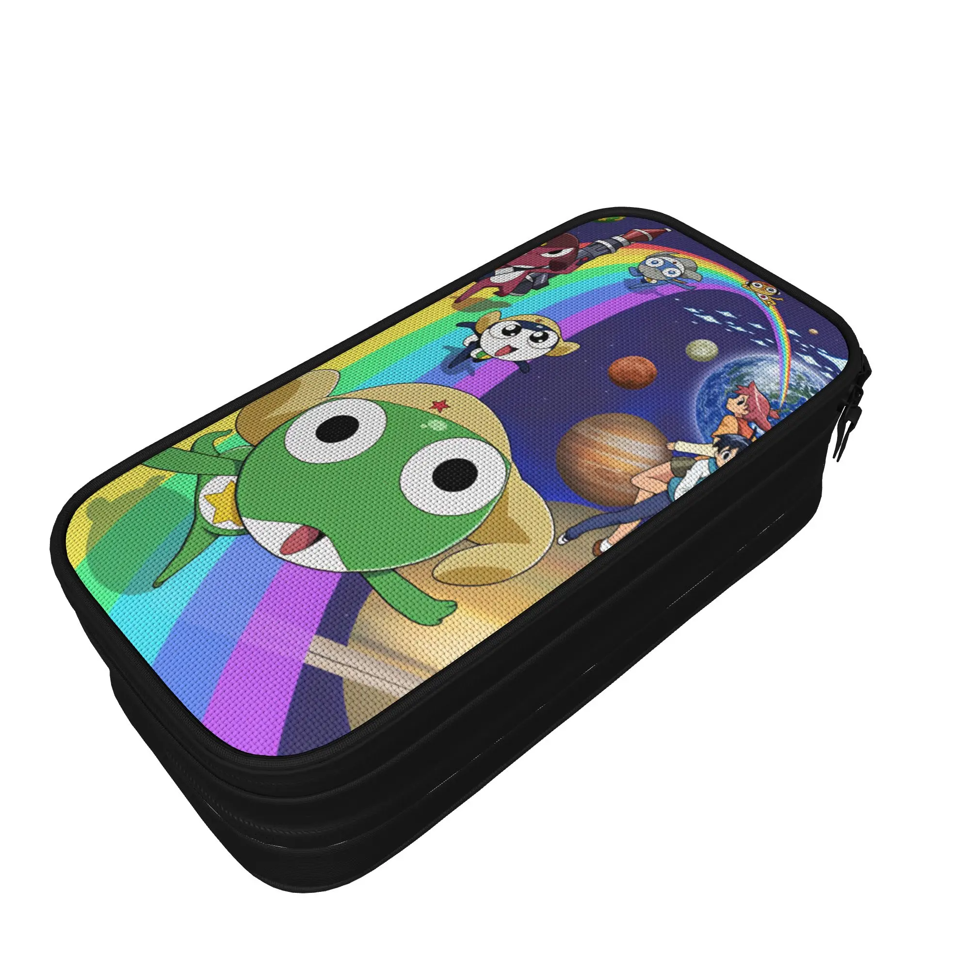 Keroros Giroro Pencil Case  Double Layer Pencil Box Child Kawaii College School Pencil Cases Supplies