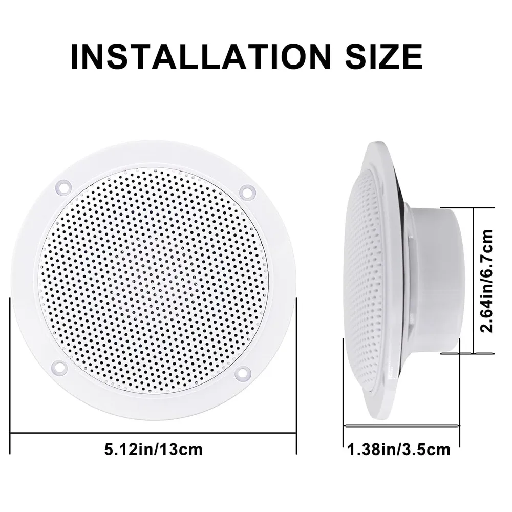 Herdio 4 pollici 160W Home In-Wall soffitto altoparlante impermeabile Surround Sound Speaker per cucina bagno Yacht Outdoor Theater