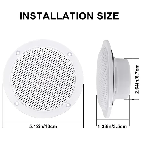 Imagen 2 del producto Herdio 4 ''160W 2 uds altavoz impermeable para techo en la pared altavoz de sonido envolvente para cocina baño yate teatro al aire libre