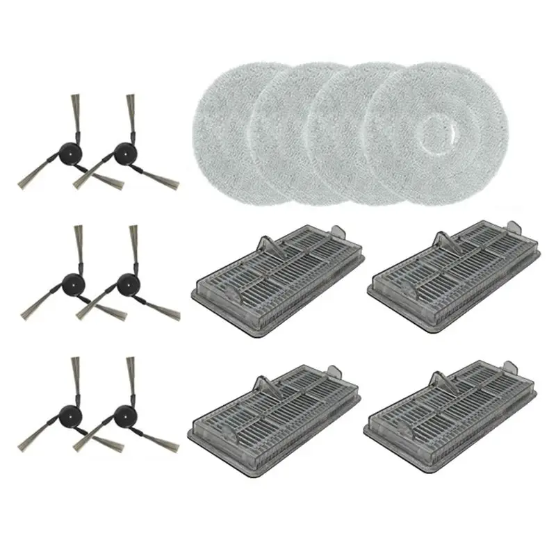 ABEZ 14PCS For Dreame X40 Pro Ultra Robot Vacuum Cleaner Replacements Parts Washable Side Brush HEPA Filters Mop Cloth