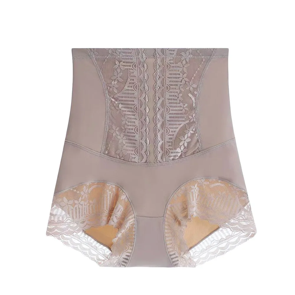

Shaping Lace Belly Control Panties Ice Silk Breathable High Waist Boxers Comfortable Elastic Body Shapewear Women