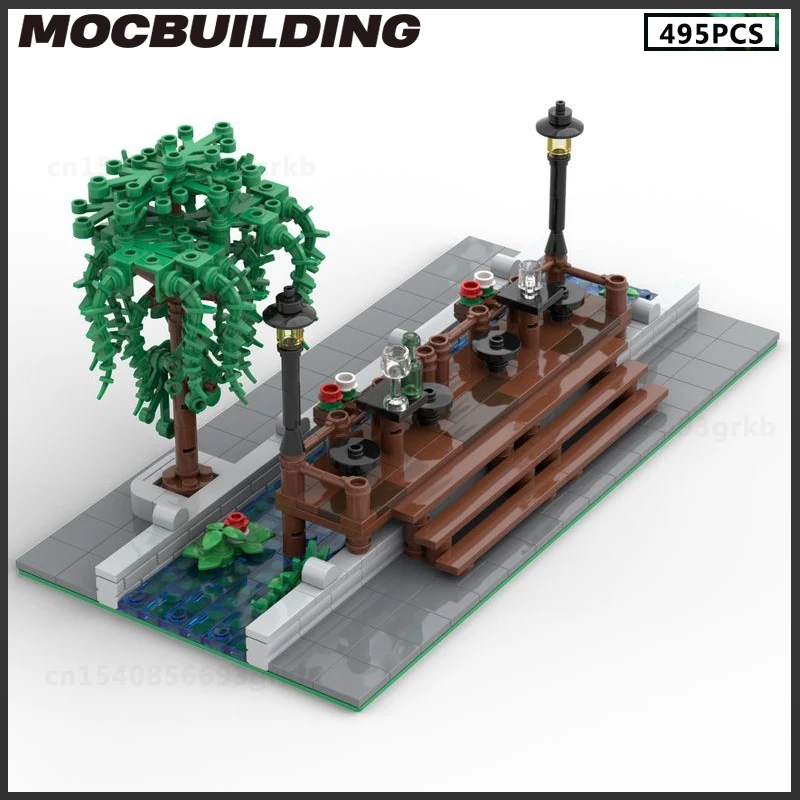 MOC Bausteine Modulare Kanal Moderne Stadt Straßenbild Serie DIY Ziegel Modell Weihnachten Geschenke Sammlung Spielzeug Montage Kit