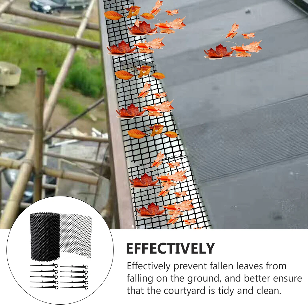

1 Set Gutter Guard Mesh Plastic Drainage Net Anti-Leaf Protection Garden Trellis Shield Durable Heat Resistant Easy Install