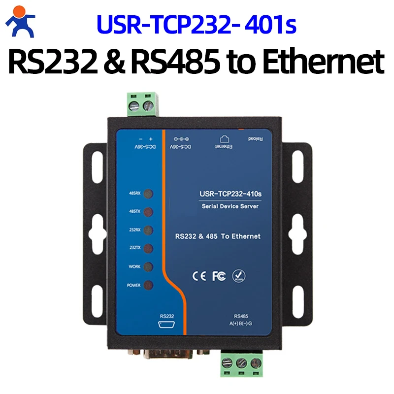 USR-TCP232-410s RS232/RS485 to Ethernet TCP/IP Converter Serial Device Server Support Modbus RTU and TCP MQTT Edge Device