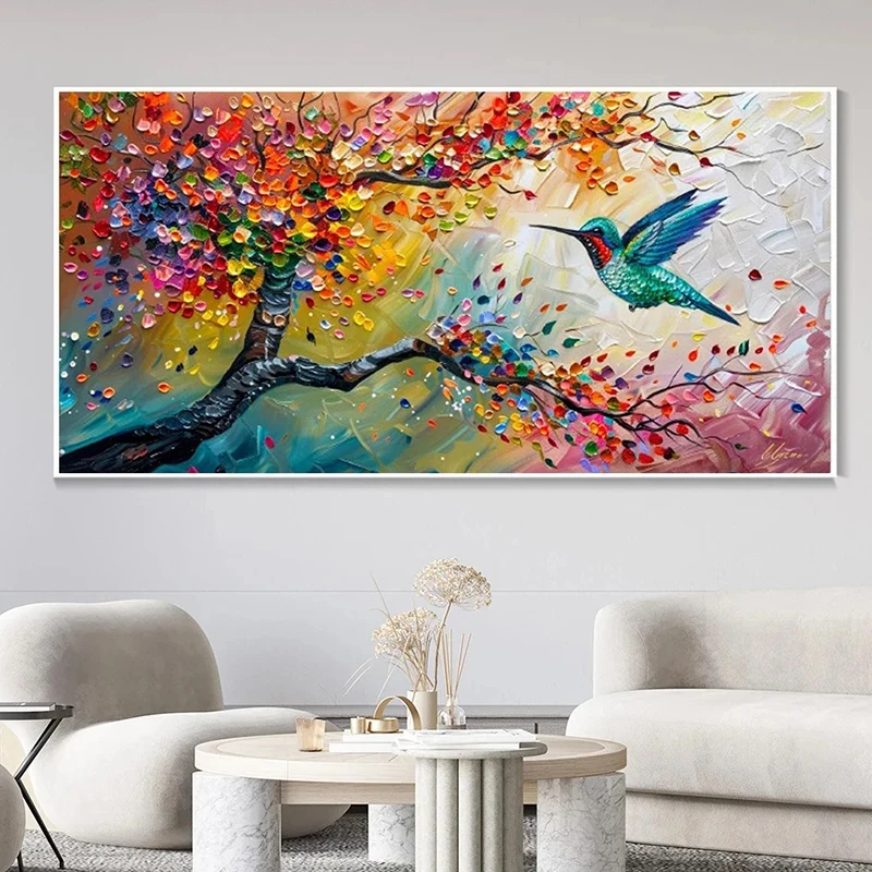 Diamond Embroidery 5D DIY Colorful Graffiti Tree Hummingbird Full Square Round Drill Diamond Art Mosaic Handicraft Cross Stitch