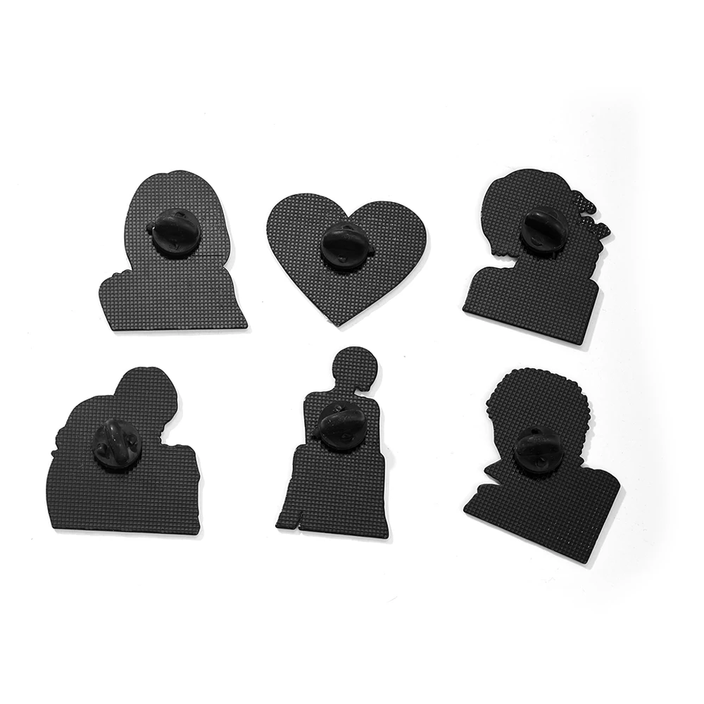 Vintage Punk Style Manga Girls Enamel Pin Set 6pcs Nana Alloy Lapel Brooches Badges Fashion Jewelry for Backpack Cosplay Gift view 3