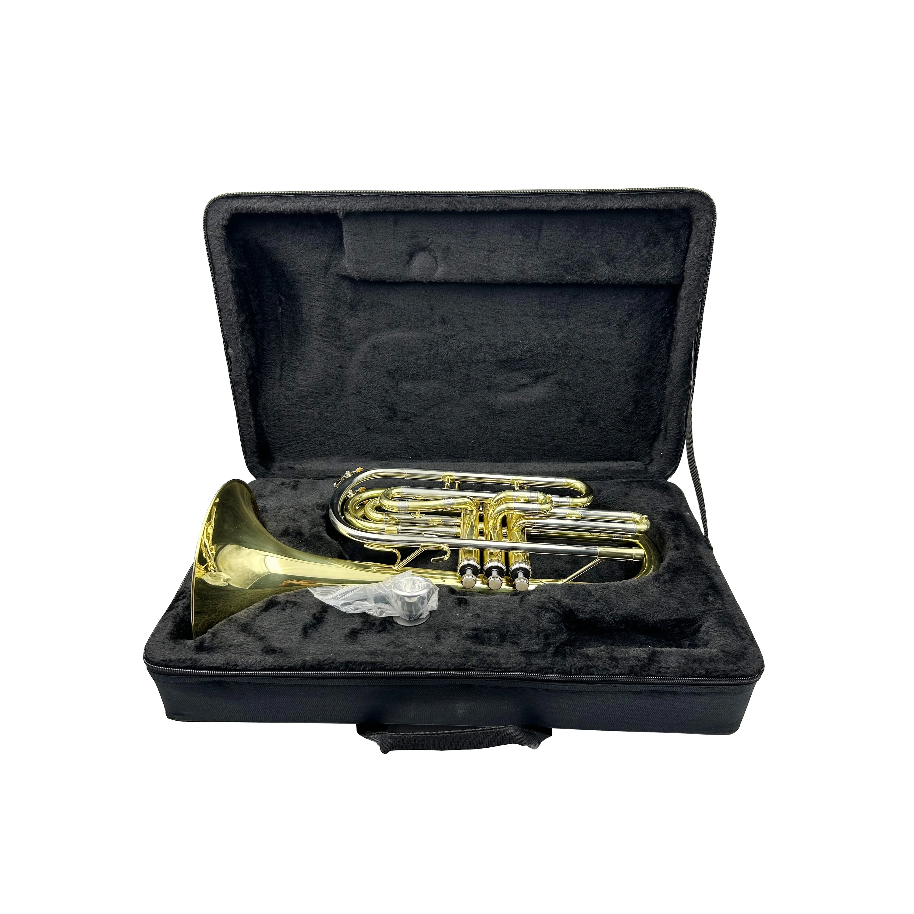 

Professional Marching Trombone Bb Gold Lacquer Brass Body Durable Wind Instrument For And Training Case JYMTB1312
