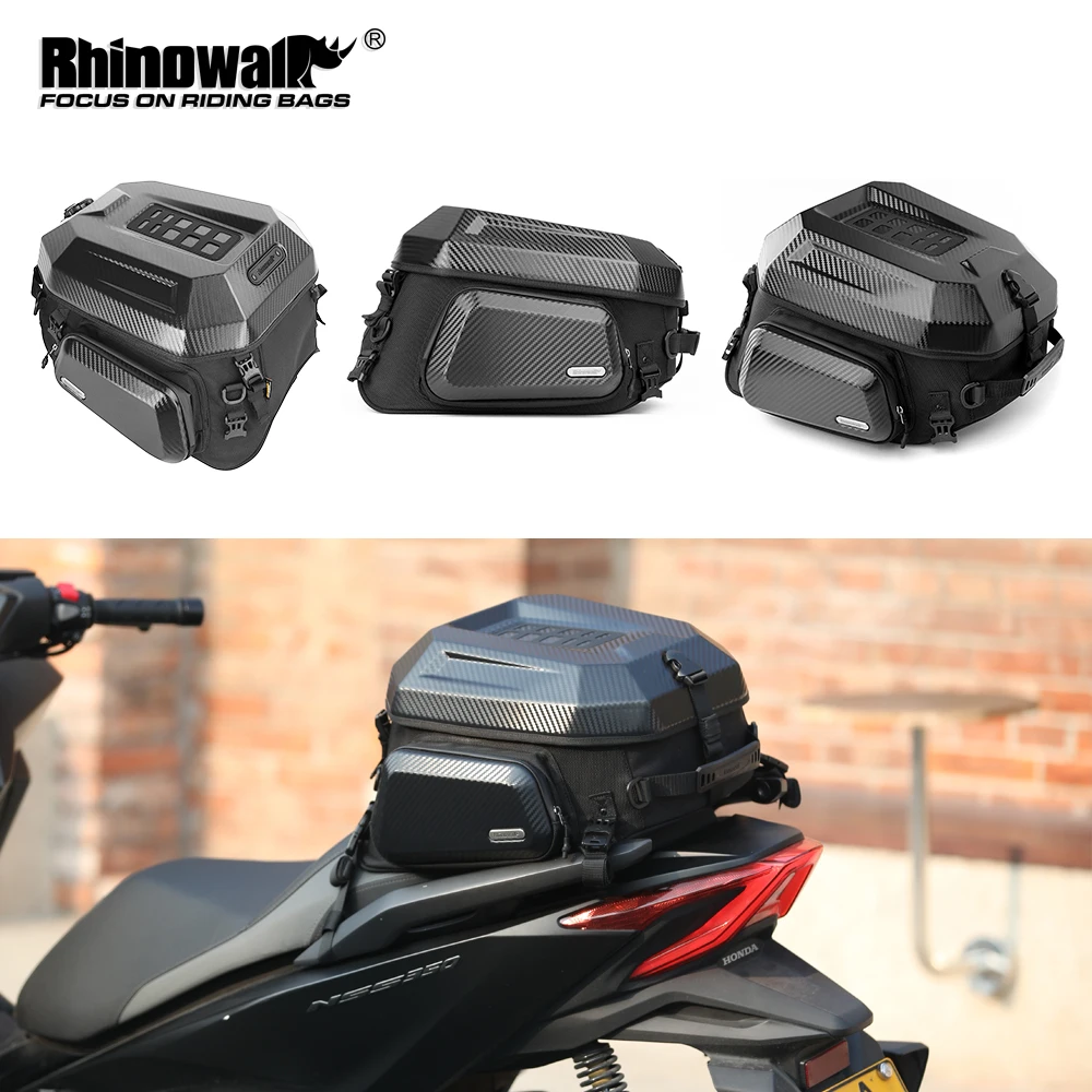

Rhinowalk Motorcycle Tail Panner Bag Waterproof 23L-35L Expandable Rear Backpack Inner Rainproof Bag For Full Face Helmet