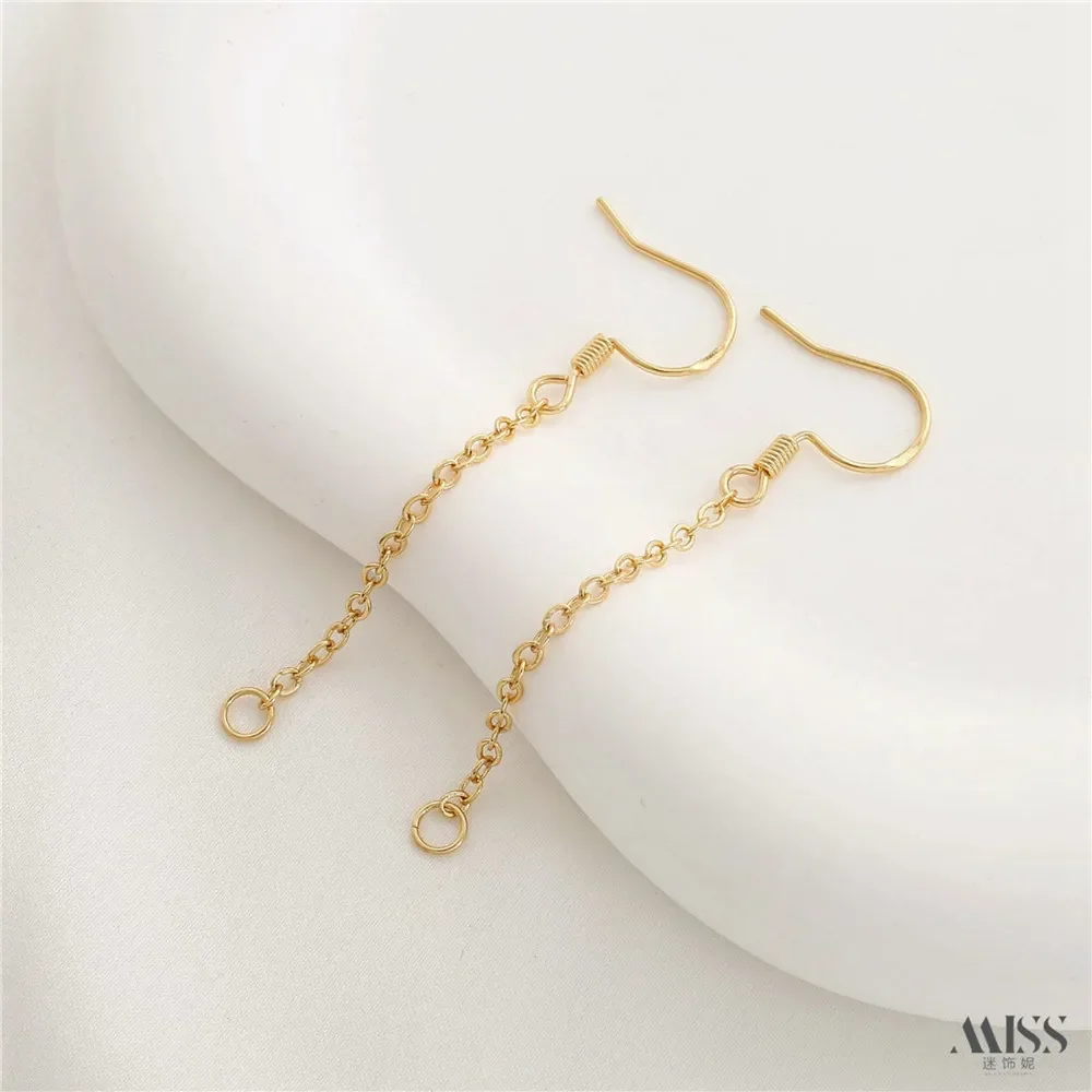 14K Gold Lettering S925 Extension Chain, Earrings, Ear Hooks, DIY Handmade Ear Hangers, Earrings, Pendants, Accessories.