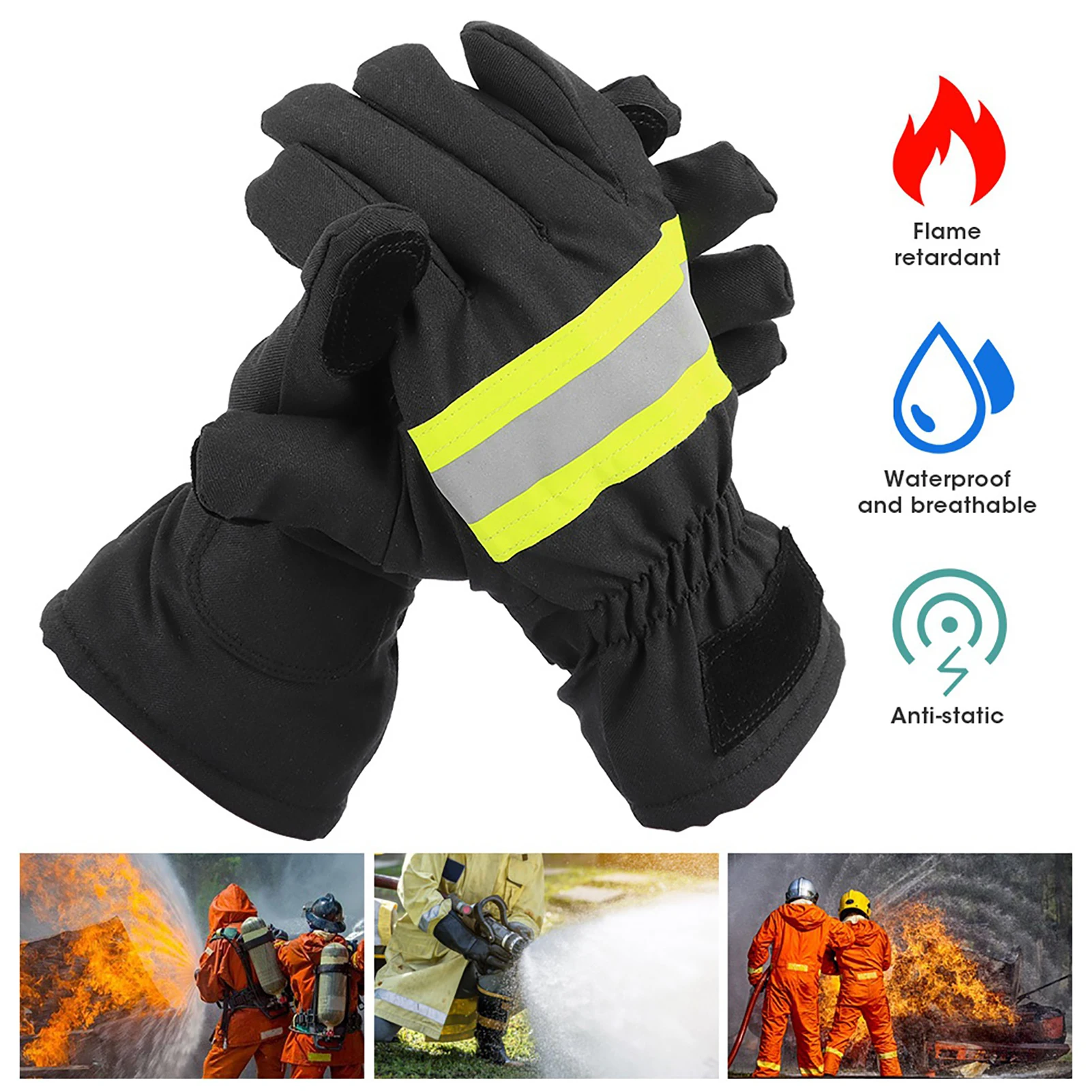 ZK30 Flame Retardant Firefighting Gloves Heat‑Resistant Waterproof Breathable Firefighter Hand Protection Cover