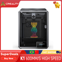 Creality K1 3D Printer Upgrade 600mm/s High-Speed 3D Printer G-Sensor 0.1mm Smooth Hands-Free Auto Leveling Dual Fans Cooler