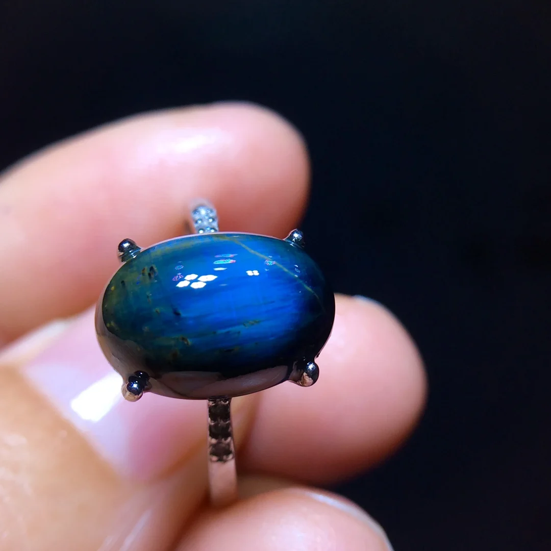

Natural Blue Pietersite Adjustable Ring Namibia 12.8/8.8mm Jewelry 925 Silver Pietersite Chatoyant Gemstone Ring AAAAAA