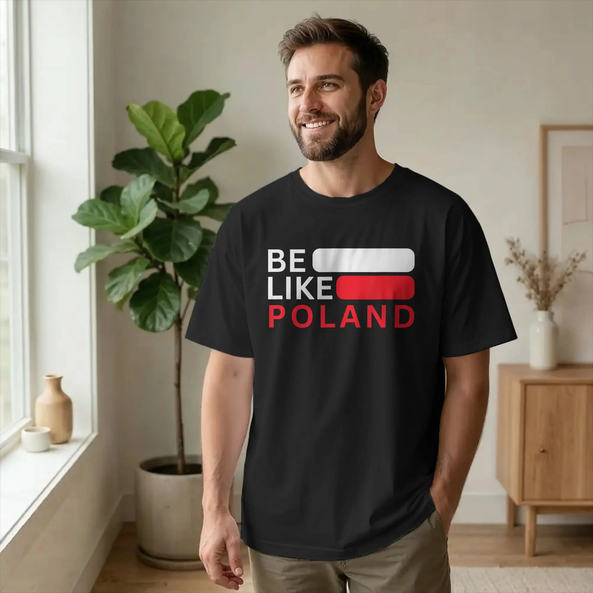 Novelty Be Like Poland Polska Polish Flag T-Shirts for Men Crew Neck Cotton T Shirts Europe Short Sleeve Tees Plus Size Clothing