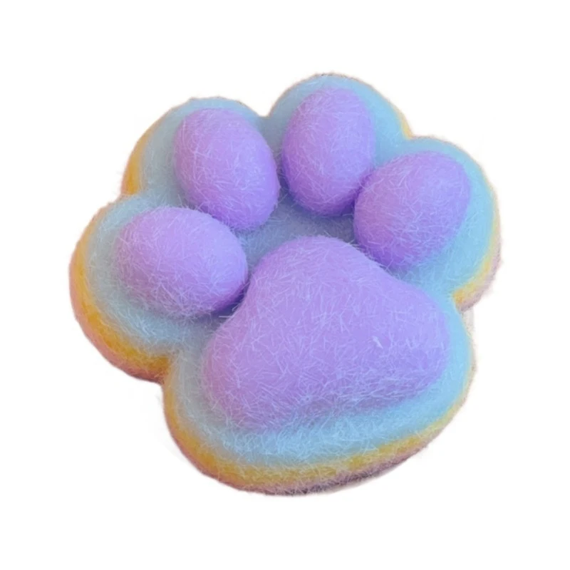 Urocze pluszowe czterokolorowe zabawki do ściskania w kształcie kociej łapki, wolno powracające, redukujące stres, relaksujące zabawki dla dzieci.