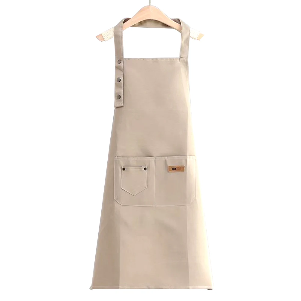 

Adjustable Bib Apron Waterproof Stain-Resistant with Two Pockets Kitchen Chef Baking Cooking BBQ Apron Equipment Accessories