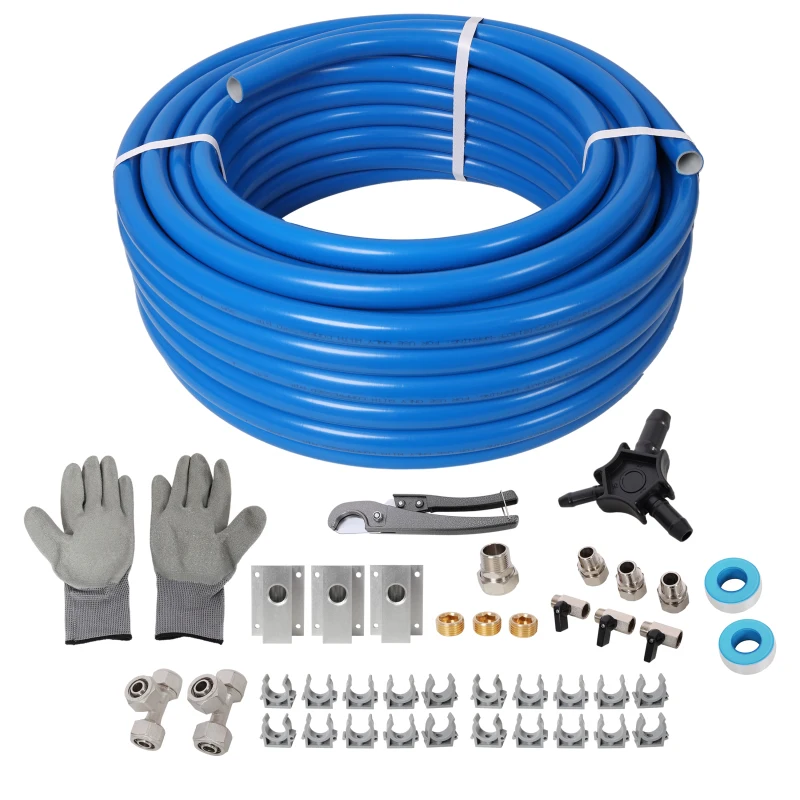 

3/4 x 100ft Air Compressor Piping, High Quality PEX-AL-PEX Tubing, Air Hose Kit Air Compressor Accessories,Blue Tubing