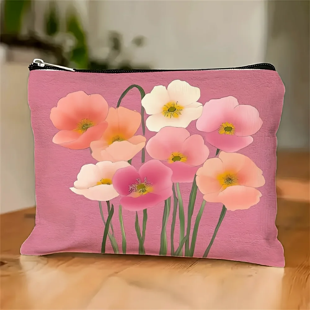 

AFloral Printed Makeup Bag- Multifunctional Zipper Pouch, Jewelry Storage Bag, Perfect Travel Zipper Small Storage Bag.
