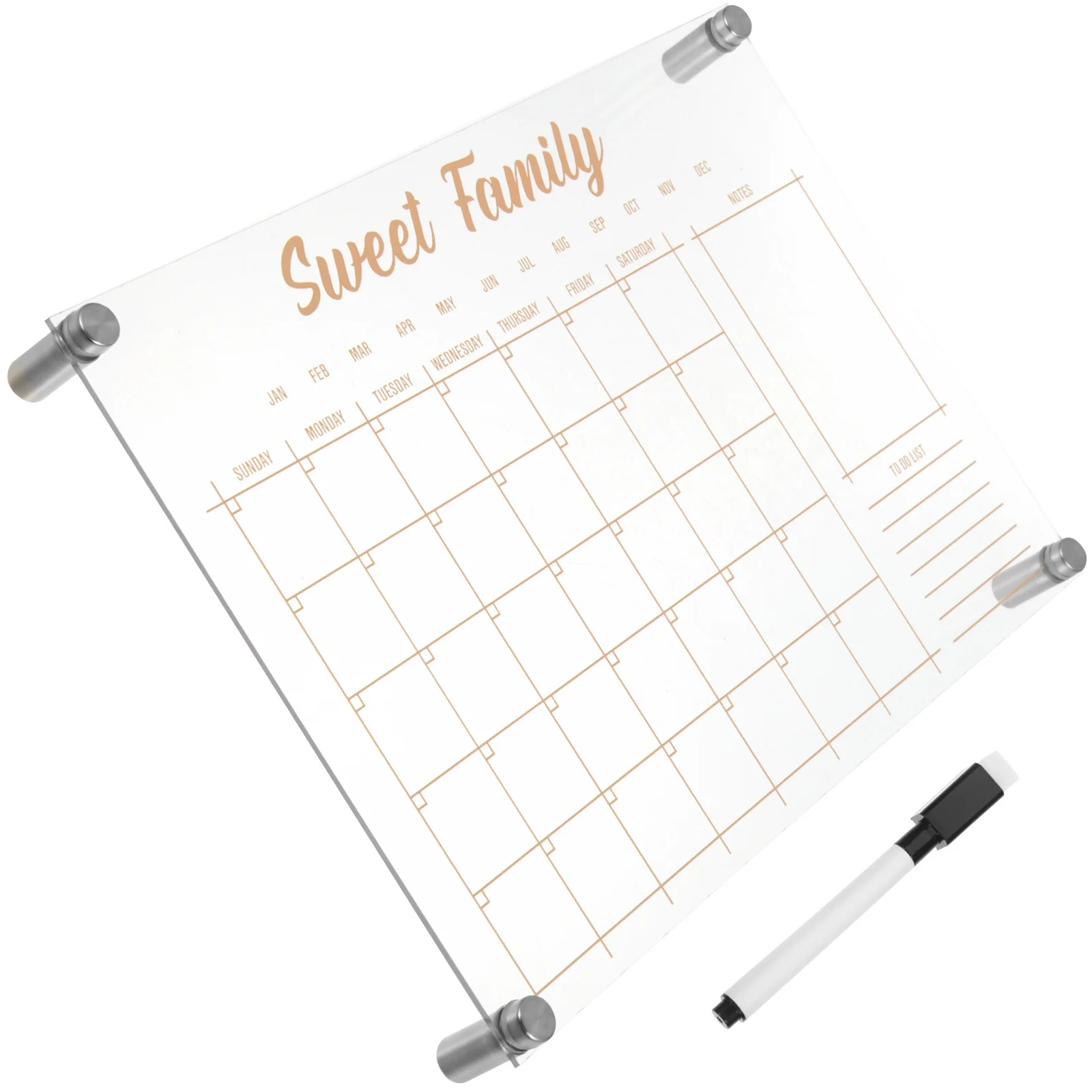 

1Set Acrylic Message Board Creative Weekly Planner Dry Erase Whiteboard for Desk Office Home Restaurant Fridge Magnetic Calendar