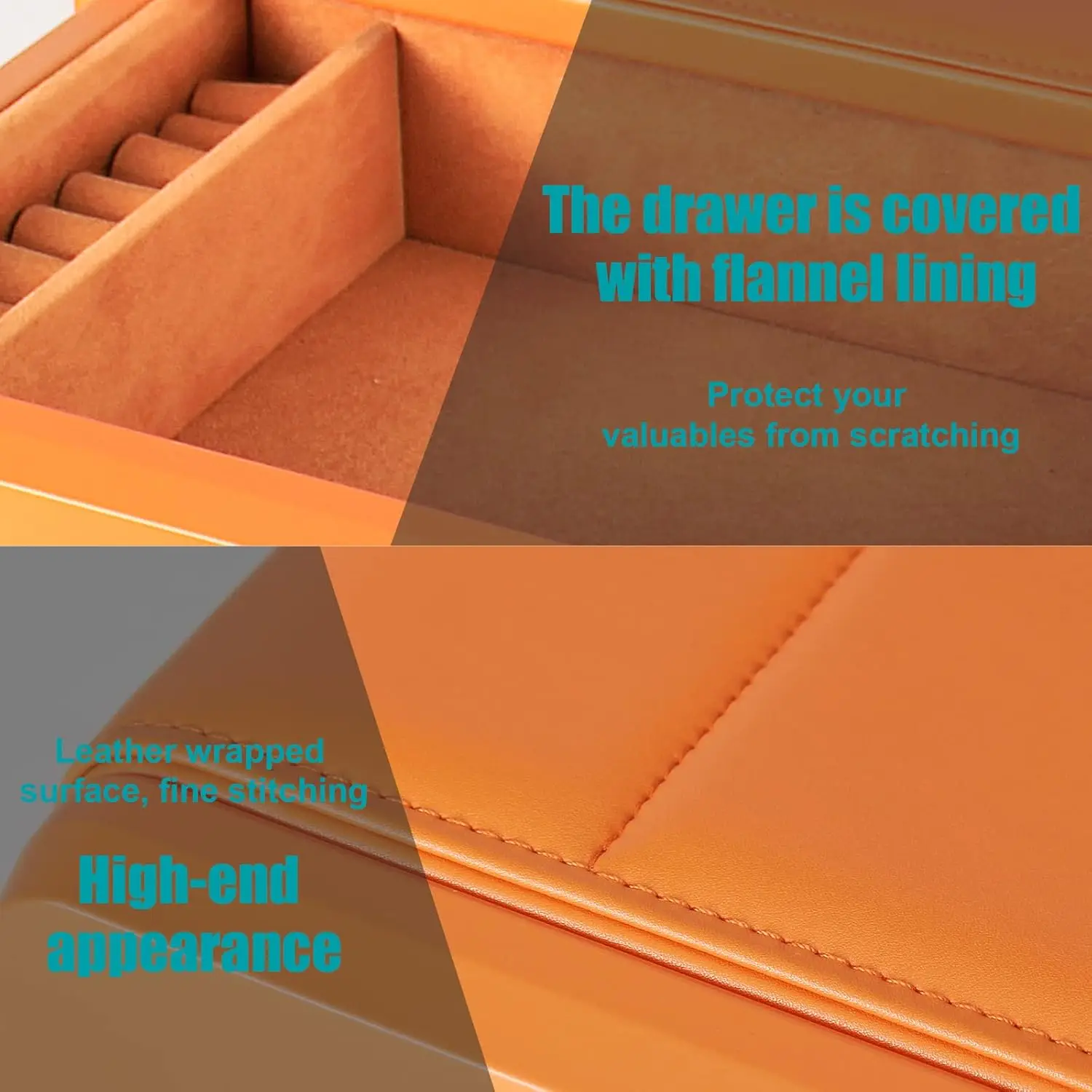 Biometric Fingerprint Safe, Slide-Away Handgun Safe for Pistols, Leather Wrapped Jewelry Storage Safe, Drawer Safe for Home and