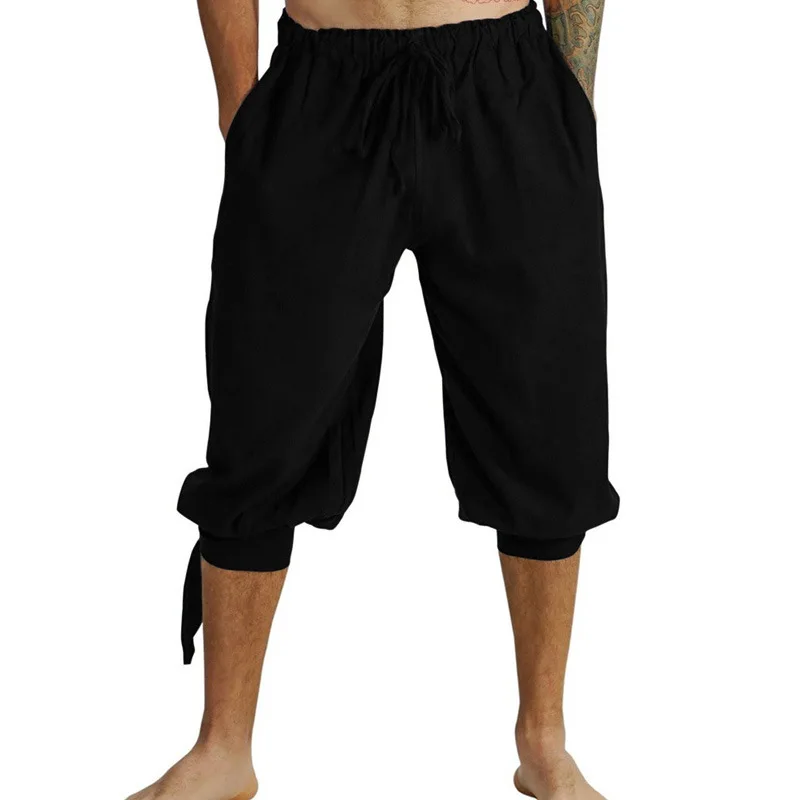 Piratenhosen für Herren, mittelalterliche Renaissance-Cosplay-Hosen, Reiter- und Bauernkostüm, Bloomer-Hosen. – Detail 6