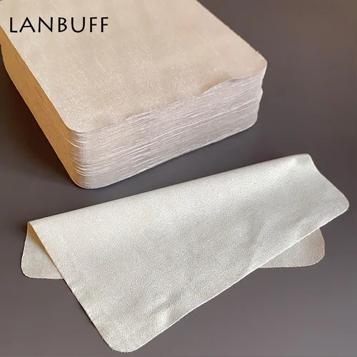 Imagen 2 del producto Limpiador de gafas de gamuza gris, paño de limpieza de microfibra para pantalla de teléfono, 100 piezas, 145x175mm