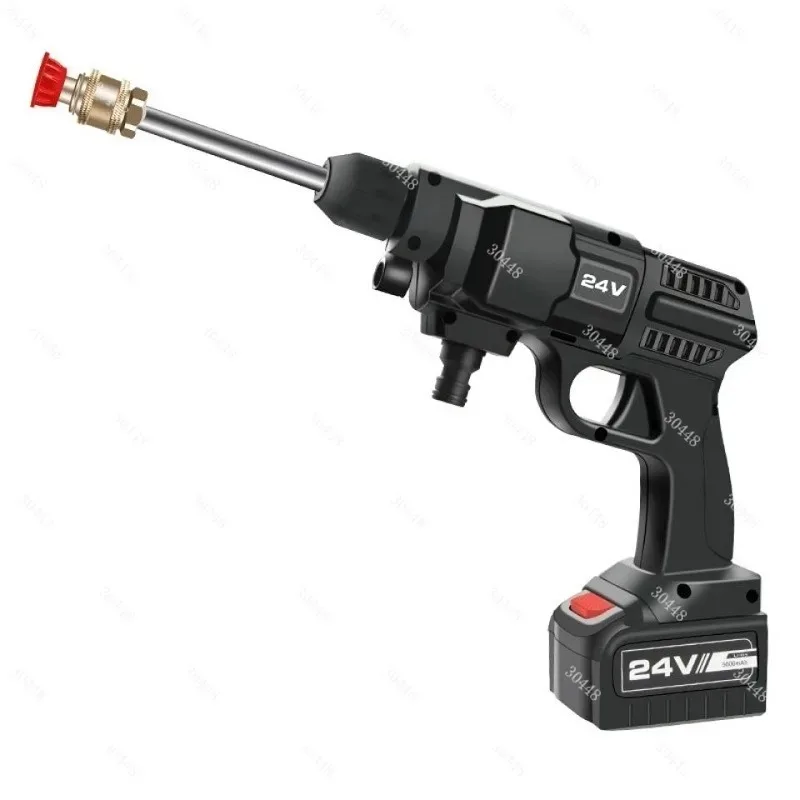 Cordless High Pressure Car Washer Portable Rechargeable Water Gun Lithium Battery Self-Priming Cleaning Tool for Home Use