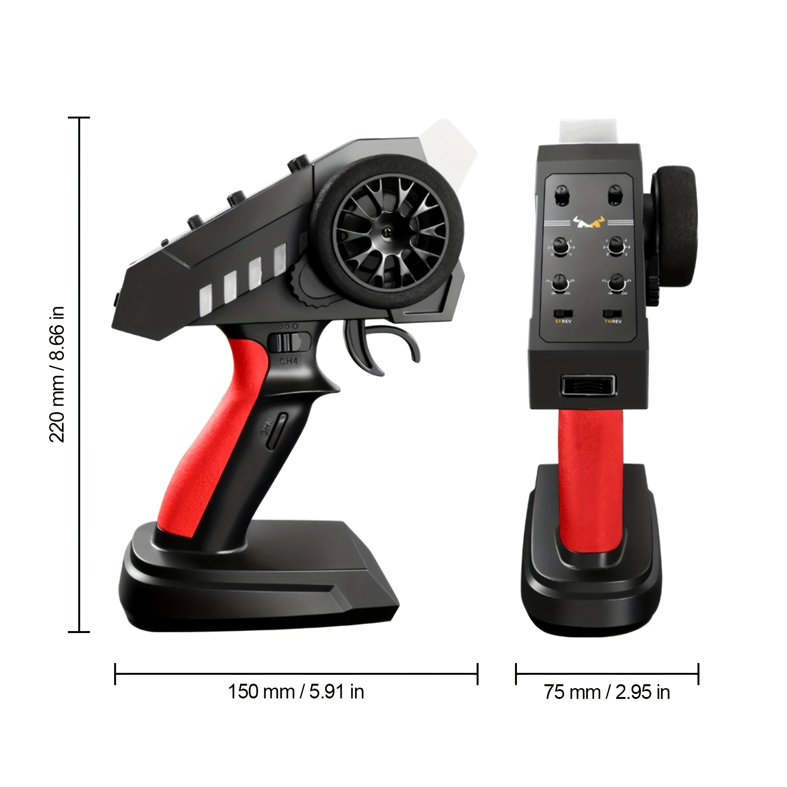 6CH 2.4GHz RC Car Controller Digital Remote Control Transmitter With Receiver For 1/8 1/10 1/12 1/14 1/16 RC Car SCX10 TRX4