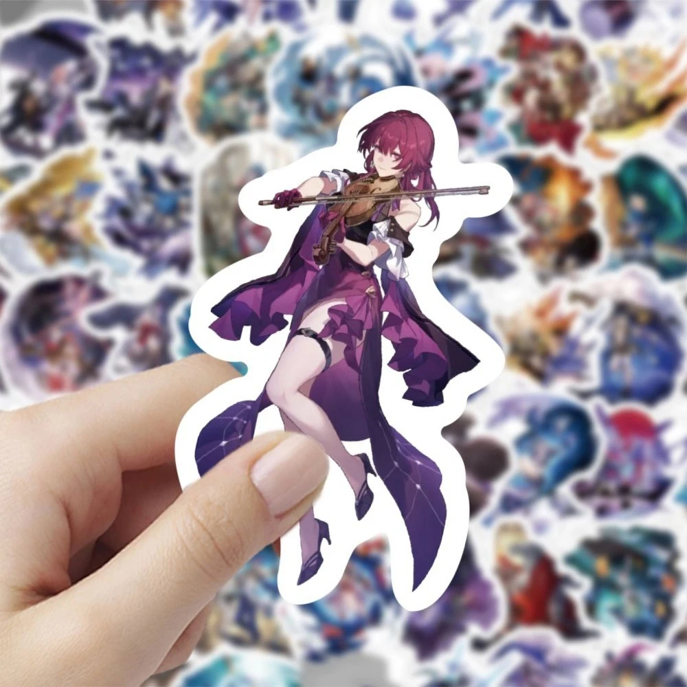 

60Pcs Anime Game Honkai Star Rail Stickers Stelle Kafka Silver Wolf Sticker Laptop Skateboard Diy Scrapbook Guitar Phone Sticker