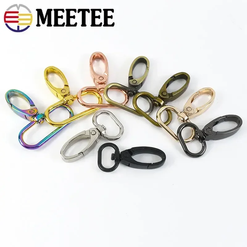 Meetee 30Pcs 16/20/25/32/38mm Metal Buckles Bag Dog Collar Webbing Swivel Clasps Lobster Trigger Clips Snap Hook DIY Accessories