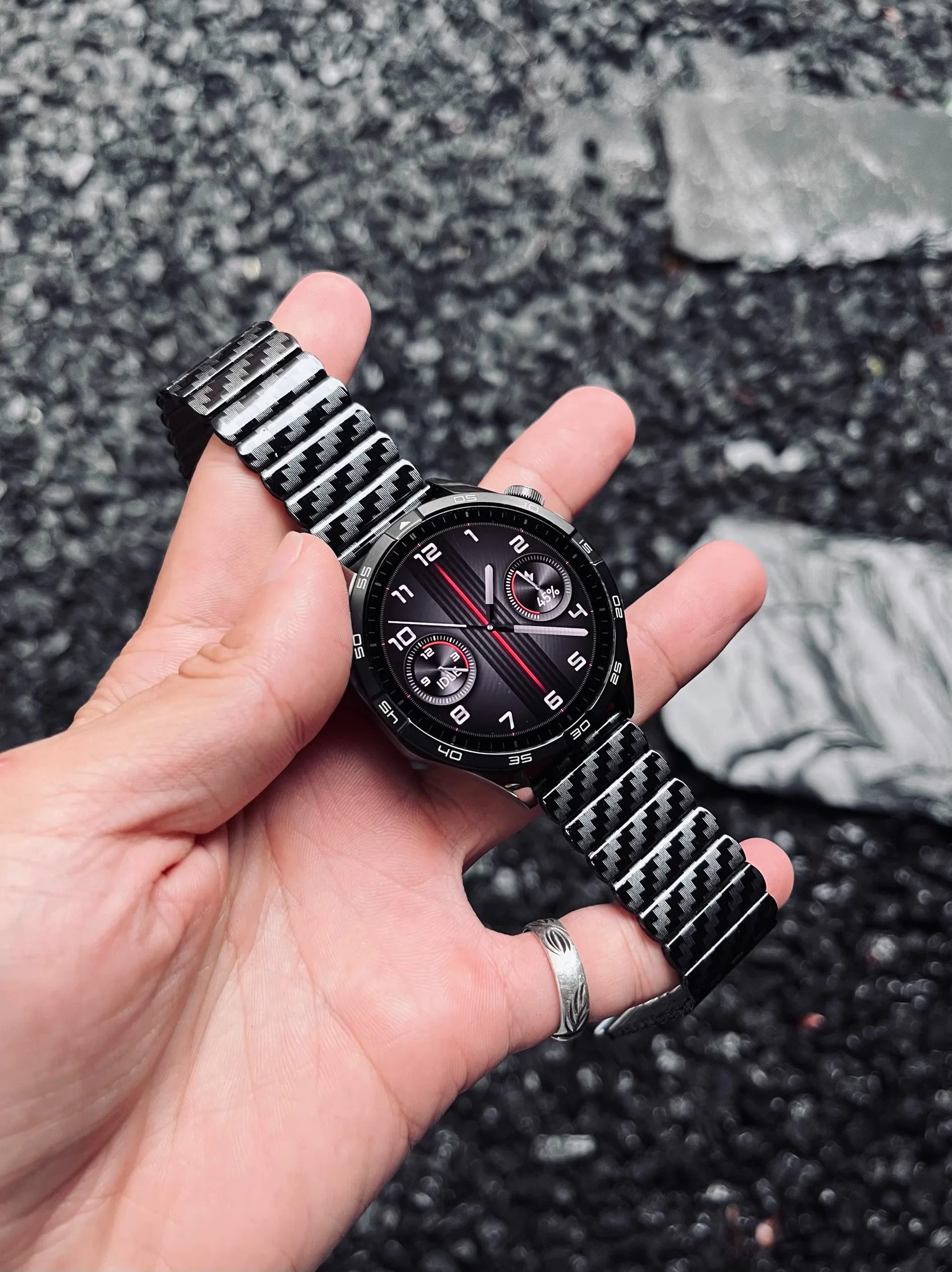 Kakestorm carbon fiber pattern for Huawei watch GT4 strap GT3pro metal watch4 magnetic 2 Xiaomi s4