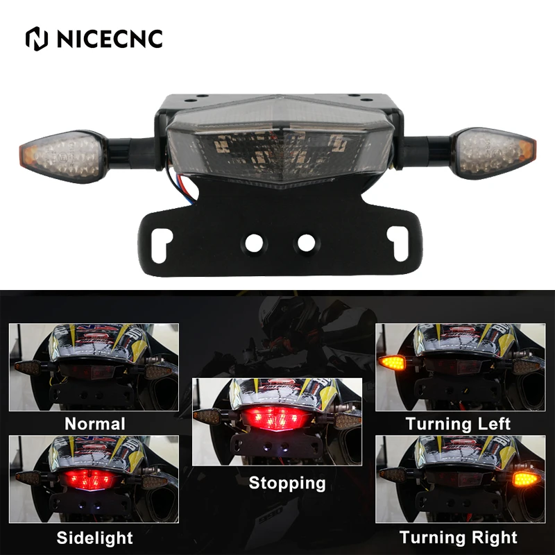 

Motorcycle LED Turn Signal Indicator Light Rear Brake Light License Plate Holder For Suzuki DRZ400S 2000-2024 DRZ400SM 2005-2024
