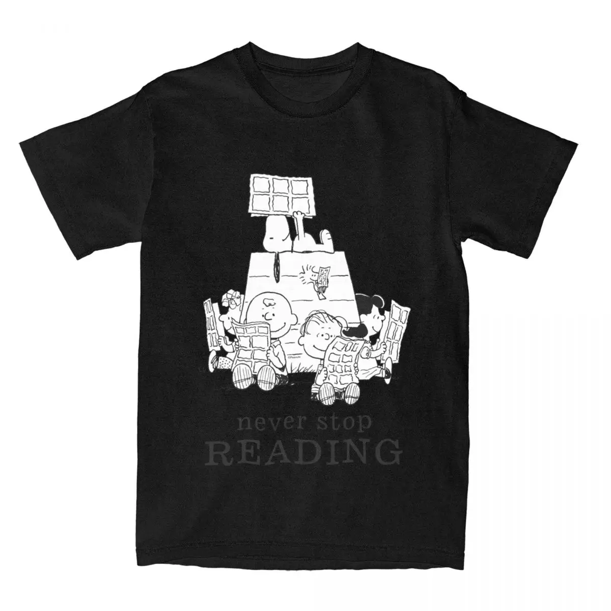 

Peanuts Comics Reading T Shirts Accessories for Men Women Cotton Novelty Snoopy Charlie Brown T-shirt Clothes Summer