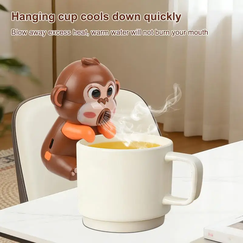 Cartoon Food Cooling Toy Automatic Water Blower Food Cooling Fan USB Portable Clip For Cooling Hot Rice Dishes Coffee