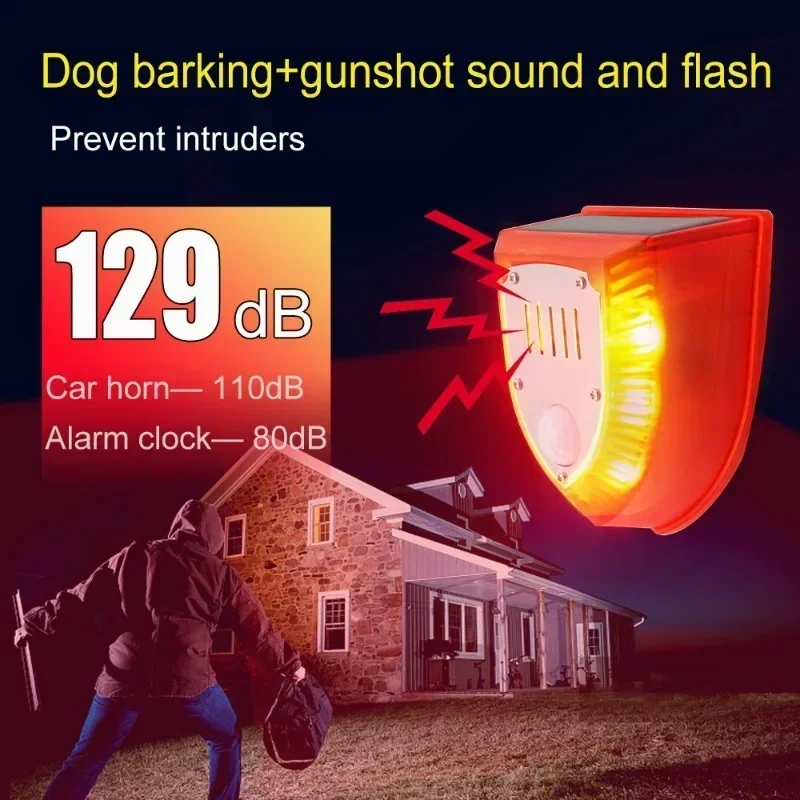 Alarm Animal Repellent Anti-wild Boar Drive Professional Alarmanti-theft Flashing Remote Control Siren Sensor Alarm Light