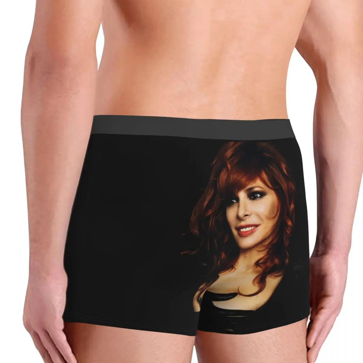 Custom Lovely Mylene Farmer Underwear Men Breathable Boxer Briefs Shorts Panties Soft Underpants For Homme