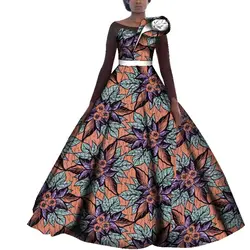 Dashiki-vestidos africanos para mujer, vestido de noche de fiesta de boda, de algodón con estampado de Ankara, de talla grande, WY4141