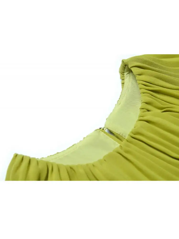 2025 verão moda crewneck manto em camadas babados plissado renda costura estilo princesa vestidos longos femininos