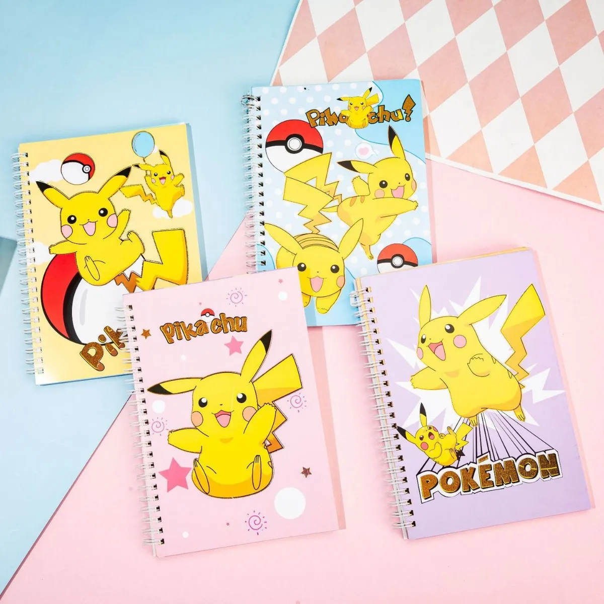 Cuaderno Pokémon Pikachu, lindo diario, diario, bloc de notas para útiles escolares, regalo de papelería, aleatorio, 50 hojas por libro
