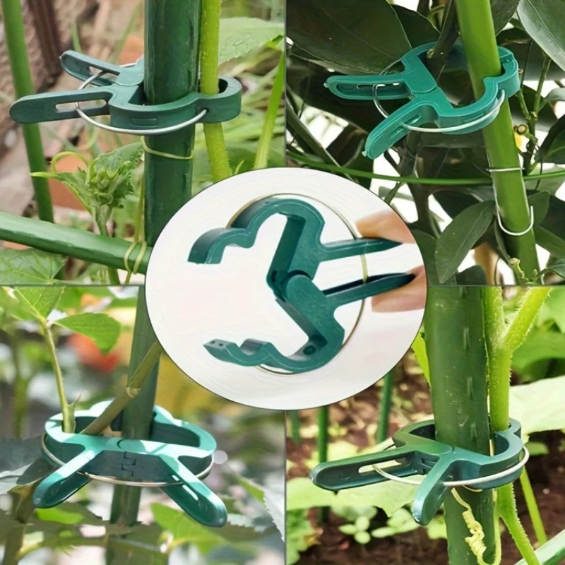 20pcs Adjustable Plant Clips - Reusable Garden Support for Flowers, Vines, Vegetables & Tomatoes - Durable Plastic, Essential