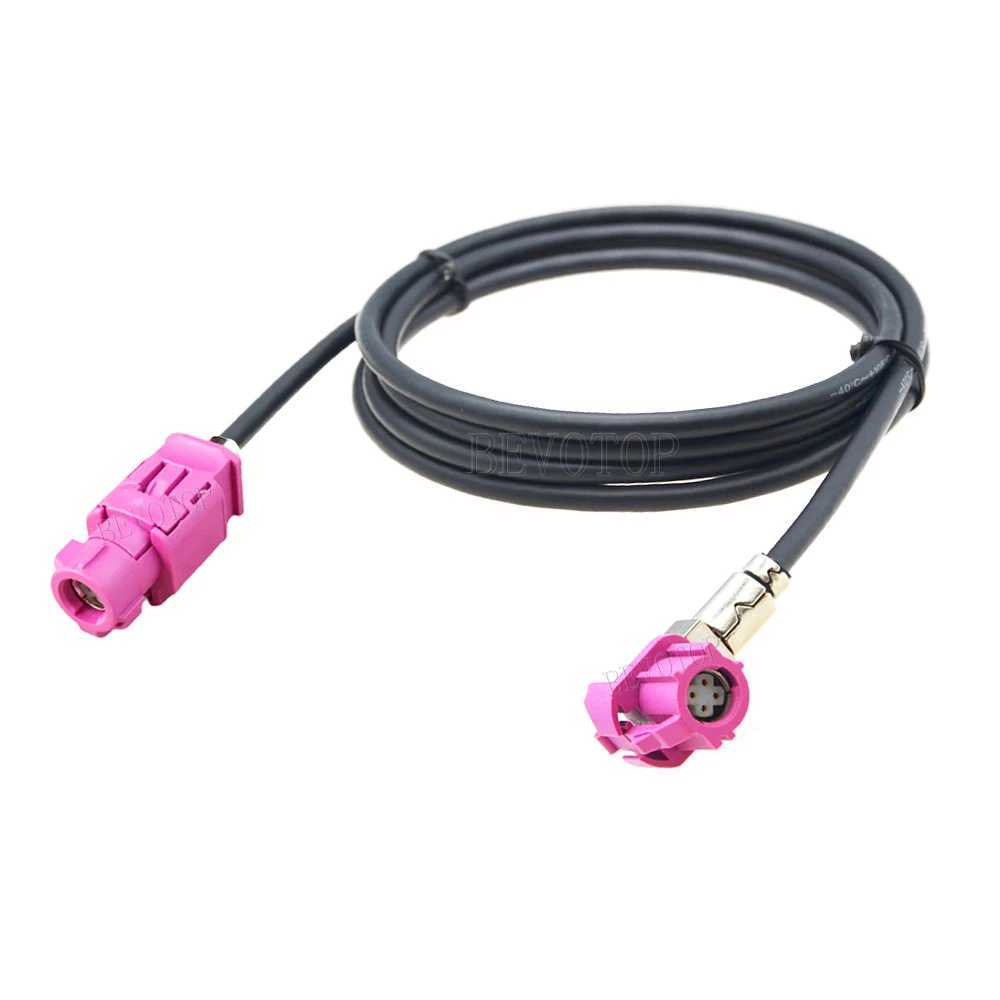 4Pin HSD H Female ke H Female 90 derajat konektor 4Core kabel LVDS kawat Video Line untuk mobil GPS navigasi Audio Wiring Harness