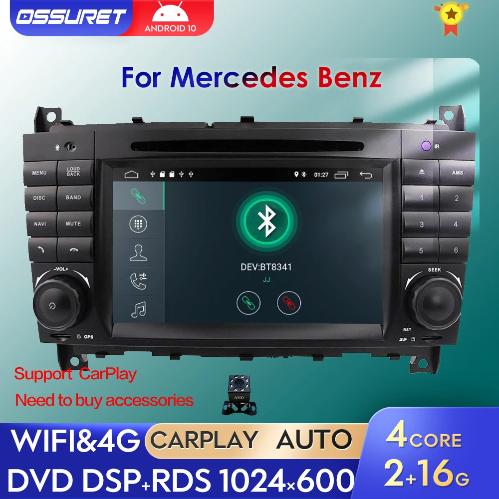 7 Inch Car Stereo Multimedia GPS Navi 2 Din Android Car Auto Radio for Mercedes Benz W203 2004 2007 CLC CLK C W209 2008 - 2010