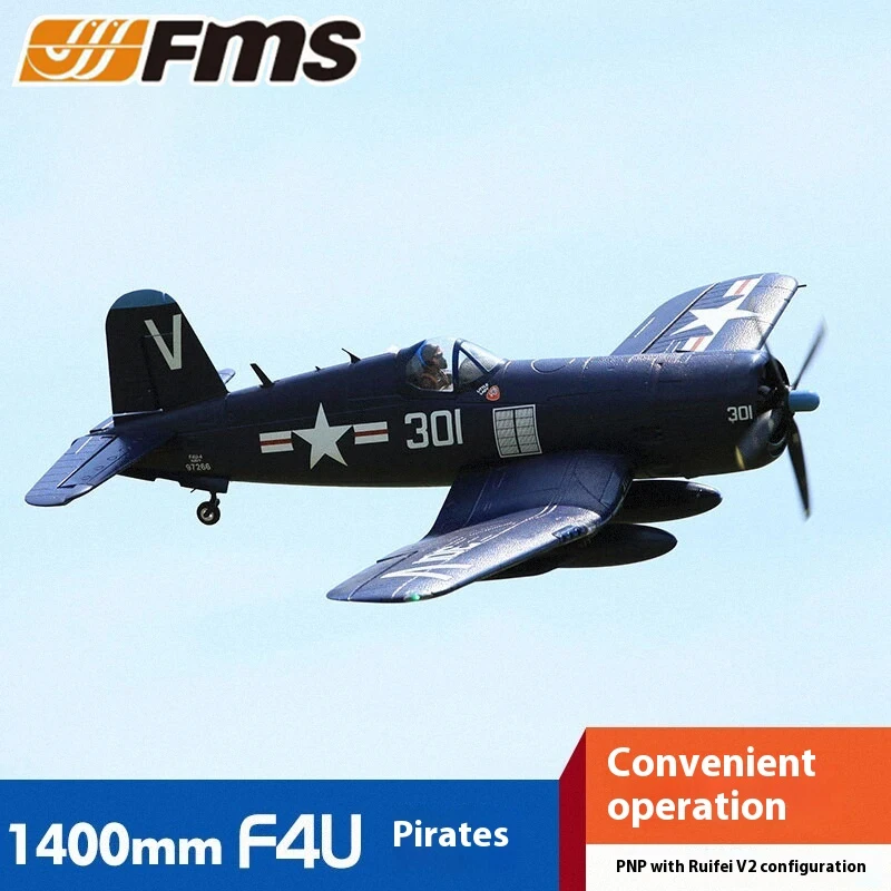 

Fm14000mm Pirate F4u Wwii Classic Simulation Propeller Combat Bomber Assembly Fixed Wing Model Rc Plane Military Model Toy