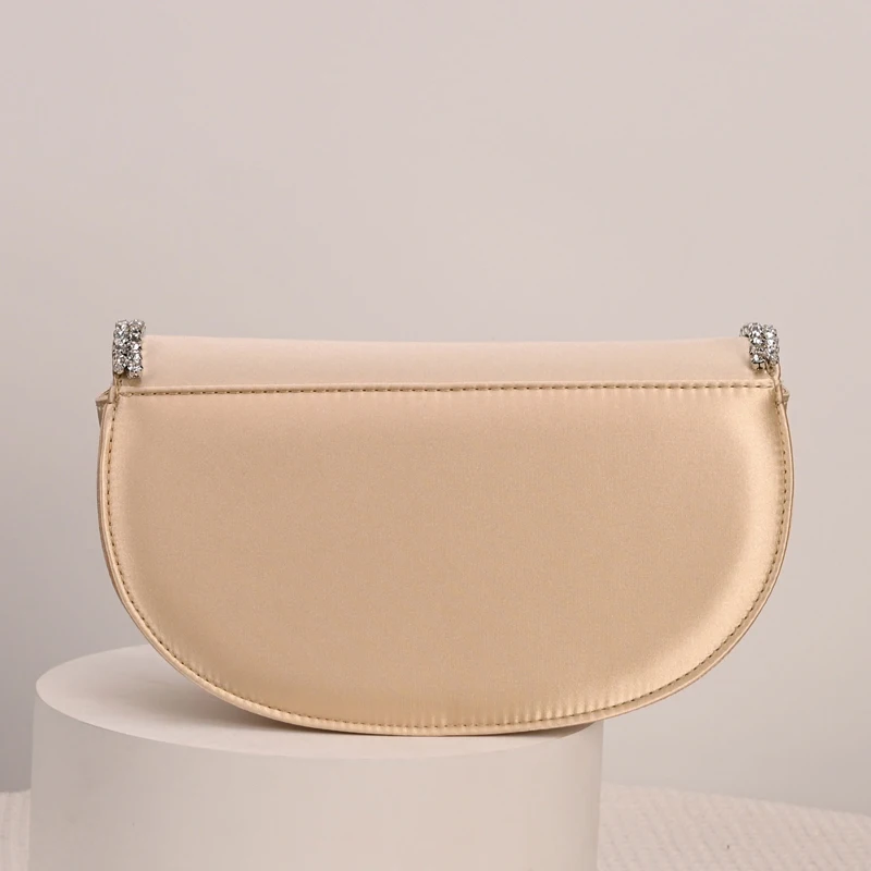 Shell Shaped Satin Clutch Evening Bags For Women Luxury Designer Handbag Purse 2026 New In Mosaic Shiny Imitation Chain Shoulder