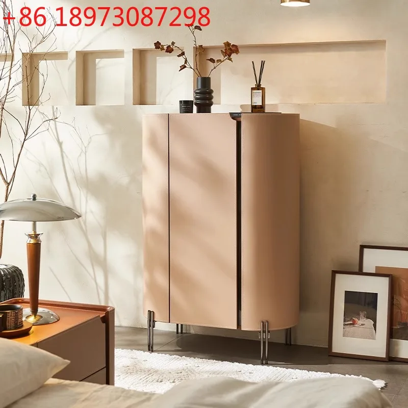 

Italian minimalist light luxury porch cabinet small apartment bedroom modern wall storage locker