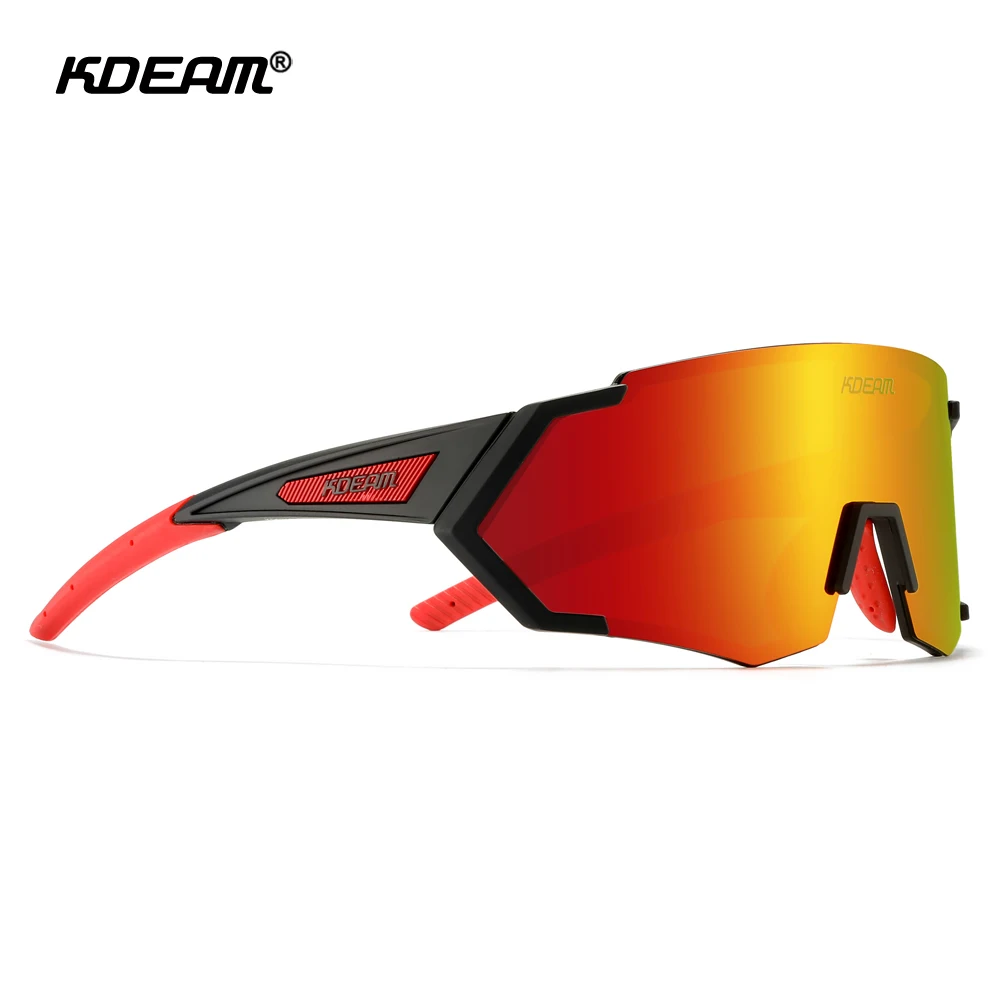 

KDEAM поляризационные солнцезащитные очки для велоспорта с защитой от УФ-лучей, линзы толщиной 1,1 мм, гибкий материал, мужские солнцезащитные очки для шоссейного велосипеда с коробкой