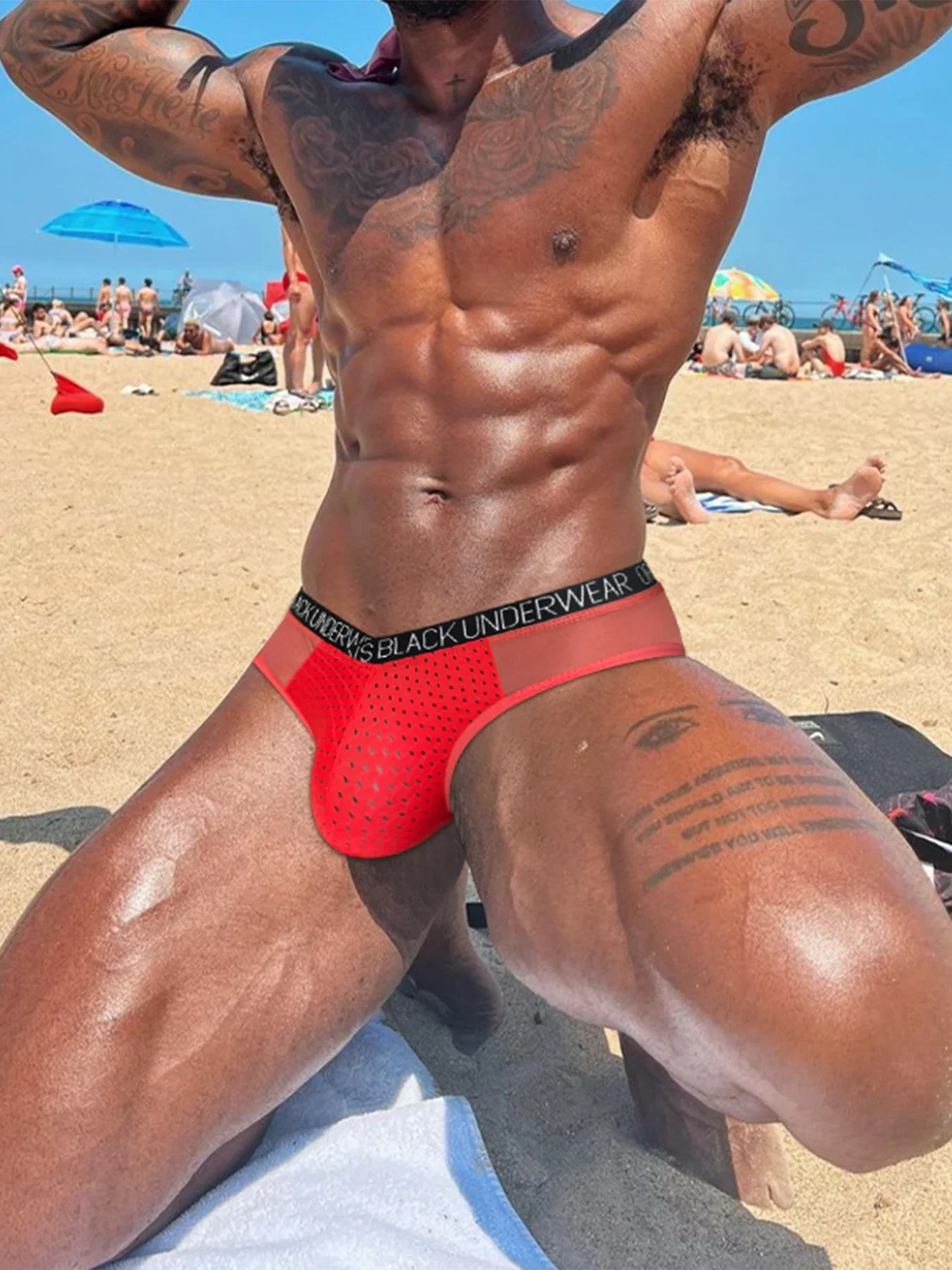 3Pcs Mixed Colors Mesh Breathable Men's Briefs Transparent Low Waist European American Man Sports Underwear Underpants For Men