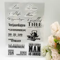Dutch Word Text Transparent Clear Pattern Stamps For DIY Scrapbooking/Card Making/Kids Chri stma Fun Decoration Supplies