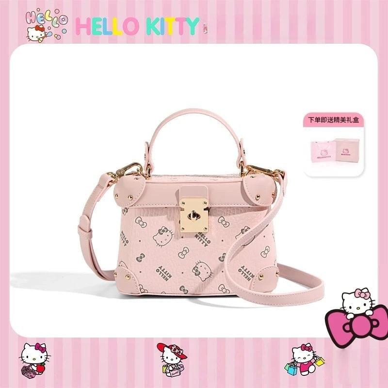 

Kawaii Hello Kitty Handbag Anime Cute Girl Fashion Versatile Crossbody Bag Advanced Gift Box Gift Bag Exquisite Packaging